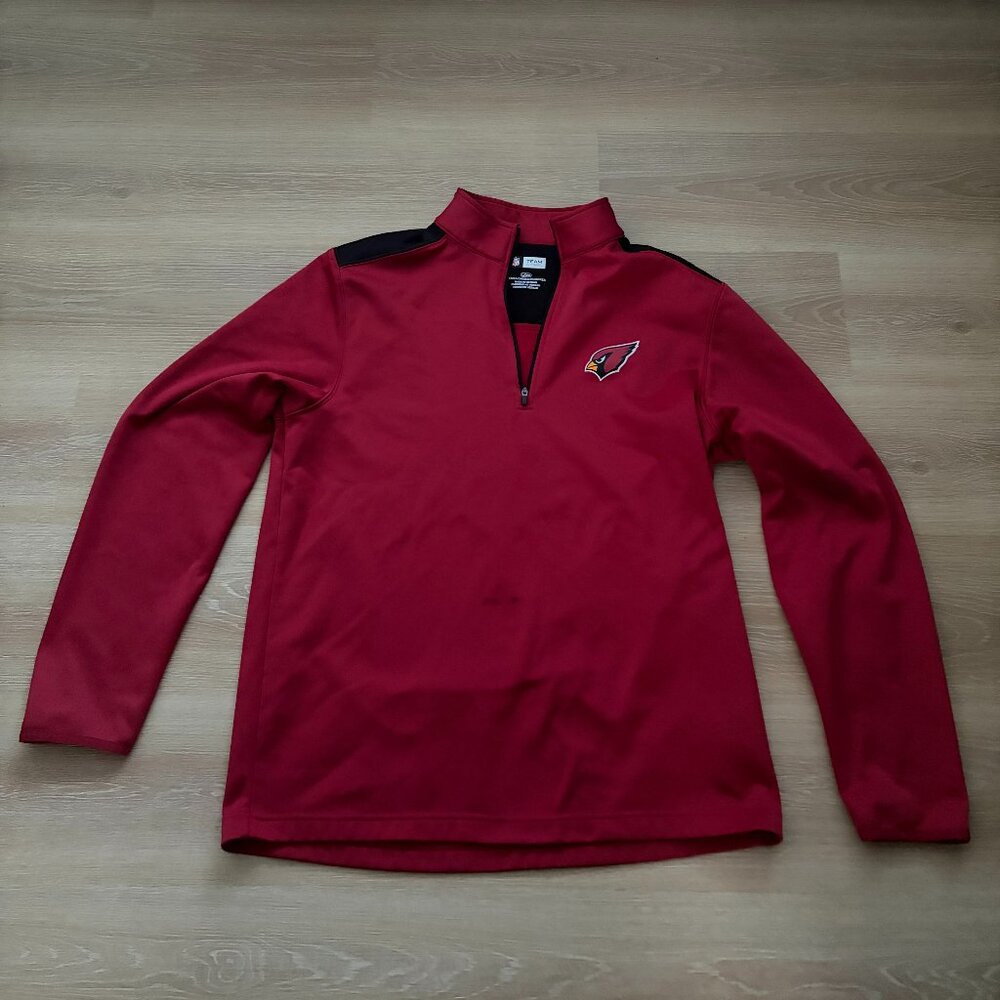 Men's Arizona Cardinals NFL Quarter Zip Long Sleeve Shirt Size Large Red
